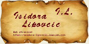 Isidora Lipovčić vizit kartica